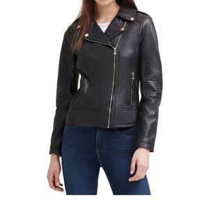 GUESS Women's Genuine Leather Moto jacket, size large